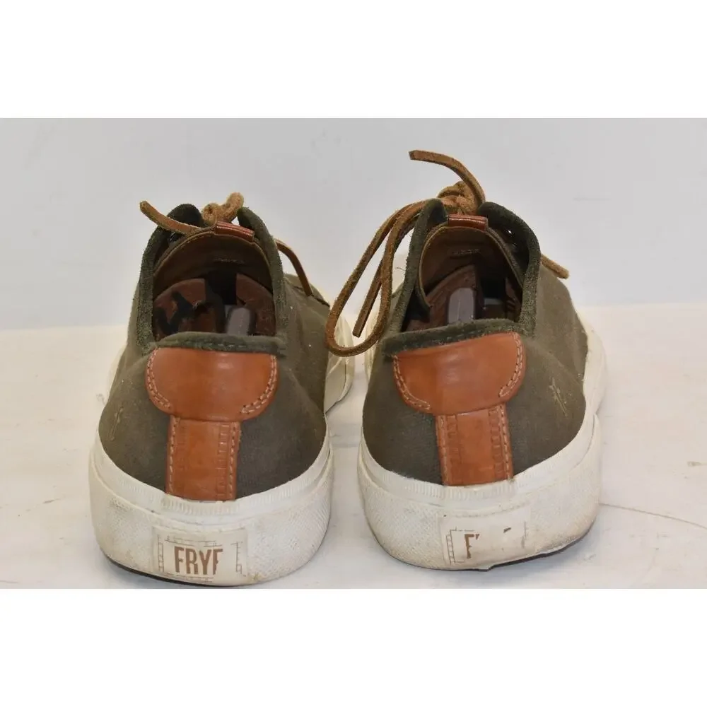 Frye Men's Ludlow Slip-On Canvas Shoes Olive Green Size 13 Style 3481491-OLV